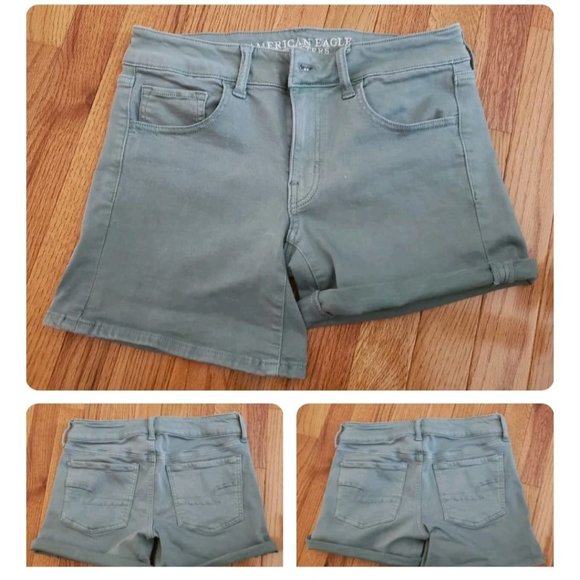 American Eagle MIDI Shorts Size 6 Sage Green - Picture 2 of 2
